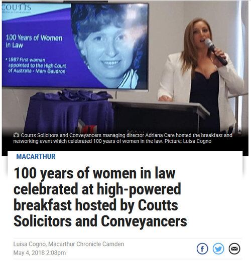 100 Years Women In Law Daily Tele