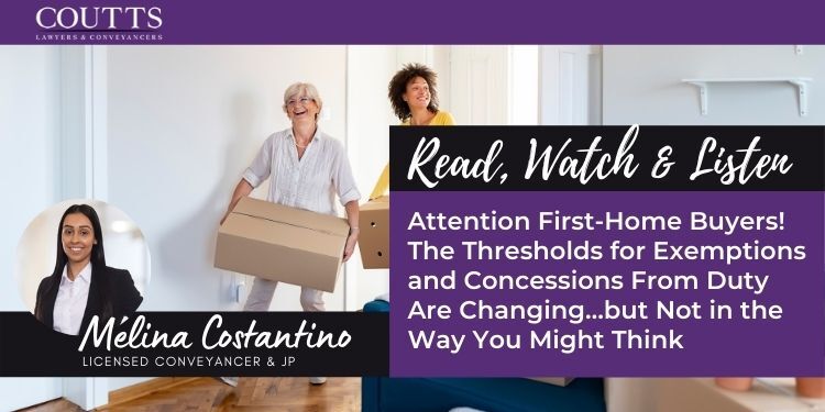 Attention First-Home Buyers! The Thresholds